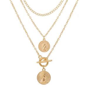 Necklace multilayered Coin Lariat NWT
